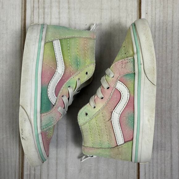 Vans Sk8 Hi Zip Tie Dye Pastel High Top Sneakers Shoes 8C - Picture 3 of 7